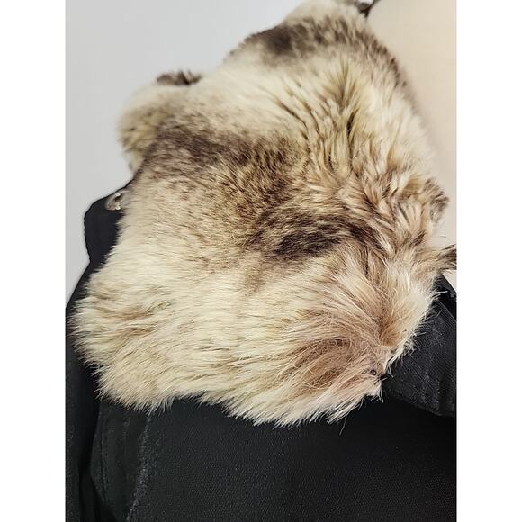 Platinum Utex Faux Fur Trim Down Parka Coat Black M Mobwife Penny Lane Winter - Picture 7 of 15